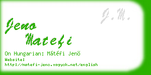 jeno matefi business card