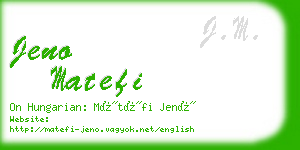 jeno matefi business card